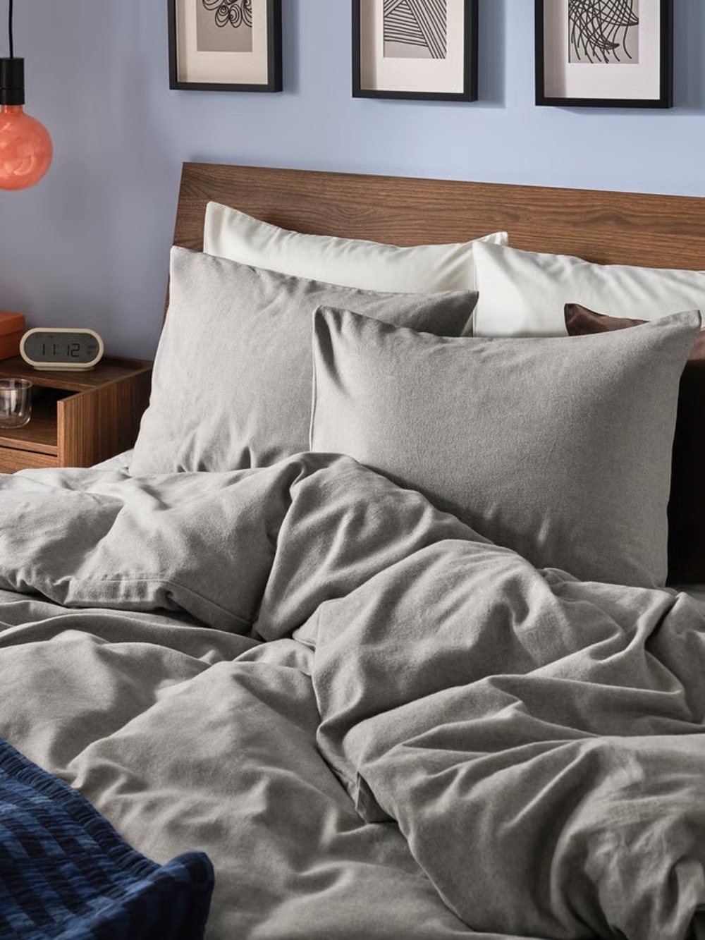 Soft Gray Cotton Duvet Cover Set - Classic Comfort